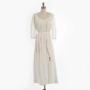 Soft Surroundings white cotton gauze maxi dress Sz. L